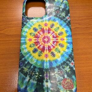 Tie-Dye Phone Case with Rose Design
